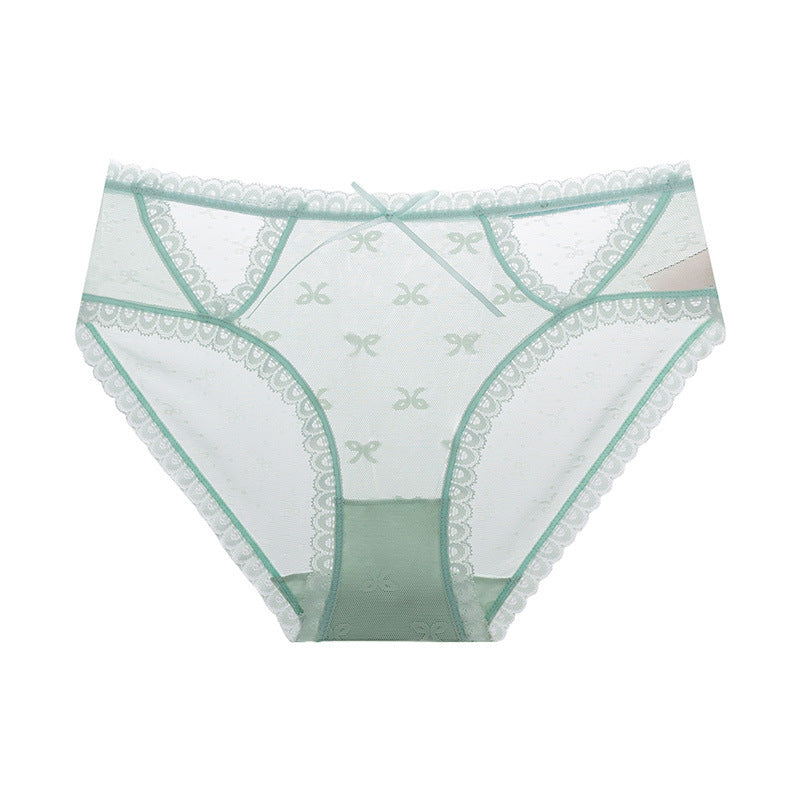 Lace Low Waist Romantic Mesh Bikini Panty