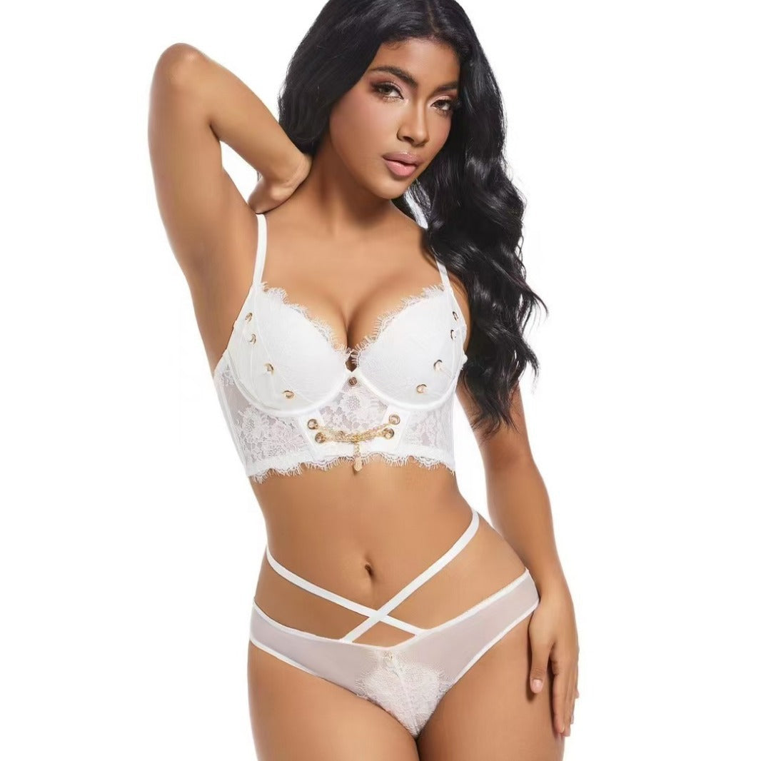 Heavy industry mold cup circumference large size gathering bra set