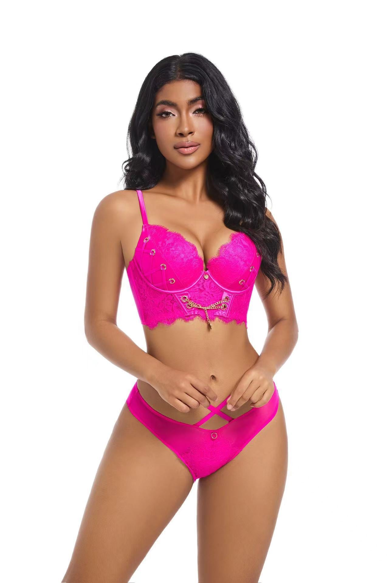 Heavy industry mold cup circumference large size gathering bra set