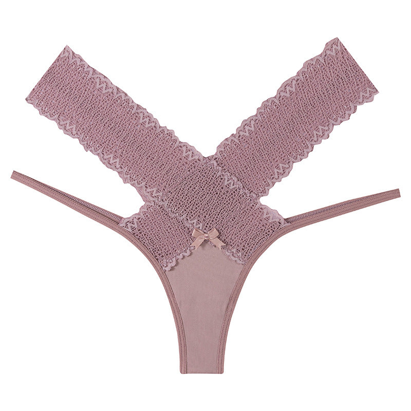 Sexy Thong Panty in cross lace low waist