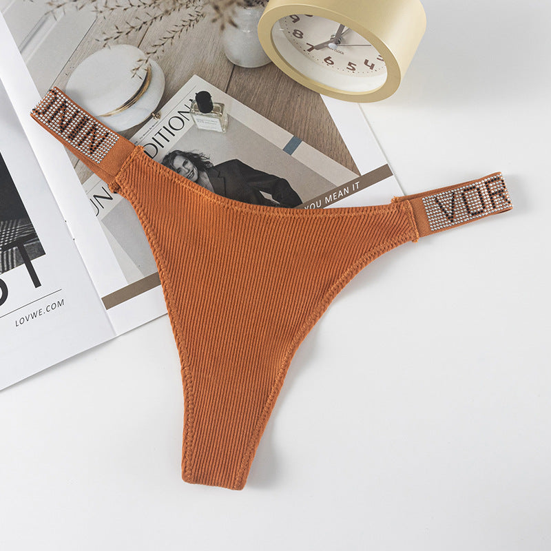 Thong Panty in Mediterranea with Diamond Belt