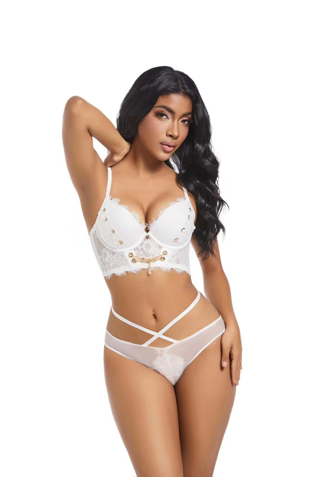 Heavy industry mold cup circumference large size gathering bra set