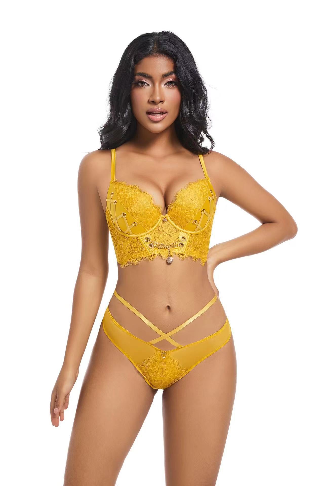 Heavy industry mold cup circumference large size gathering bra set