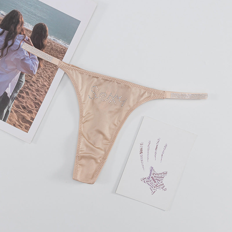 Sexy Thong in Diamond Thin Belt