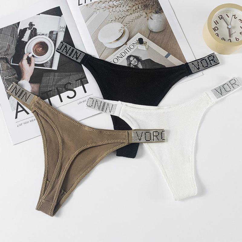Thong Panty in Mediterranea with Diamond Belt