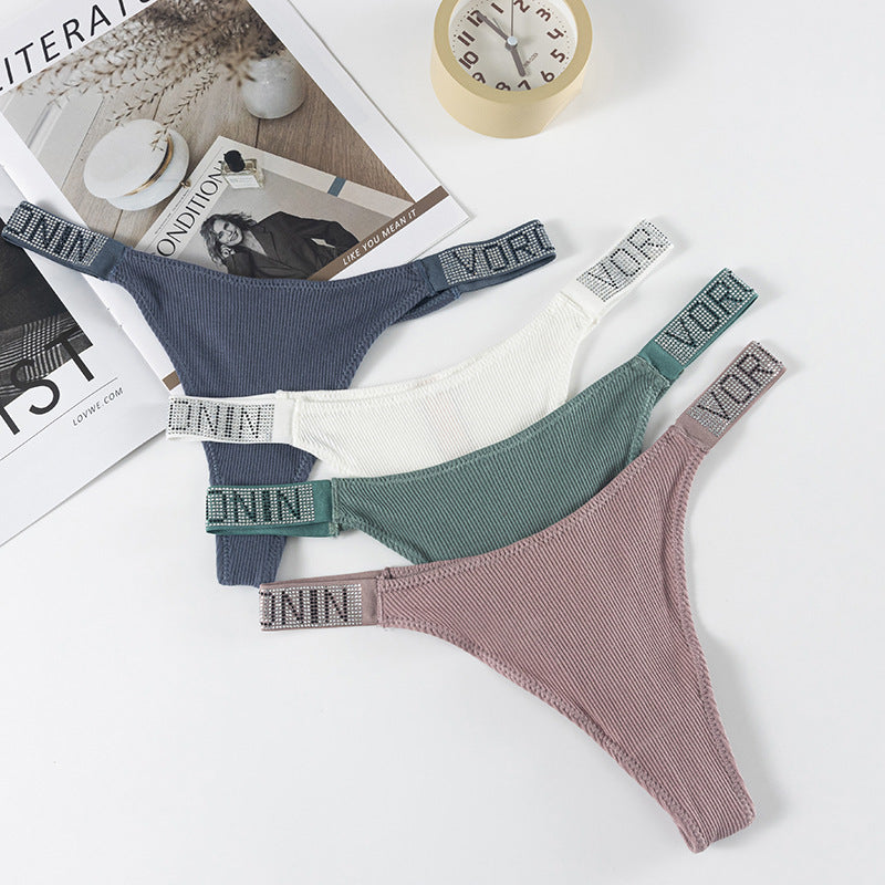 Thong Panty in Mediterranea with Diamond Belt