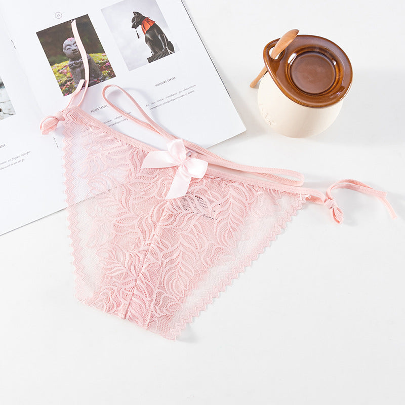 Lightweight lace strap thong hollow low-rise Cheeky Panty