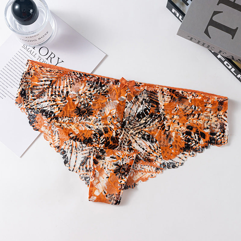 Plant-dyed eco-friendly printed lace Cheeky Panty