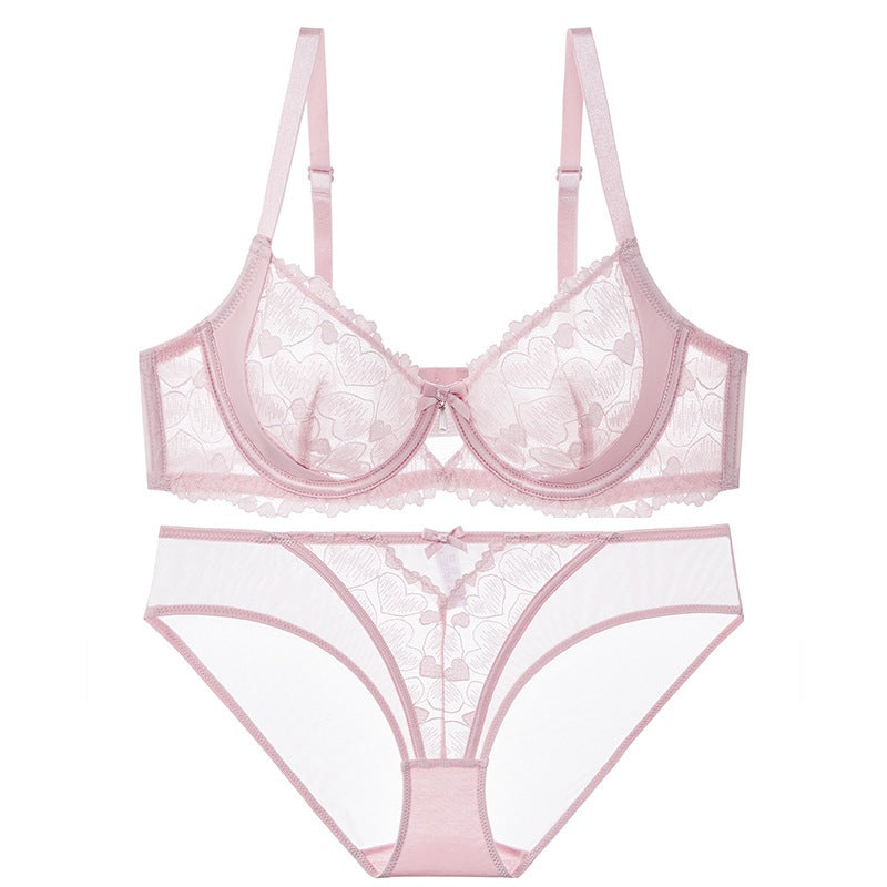 Heart lace underwear set