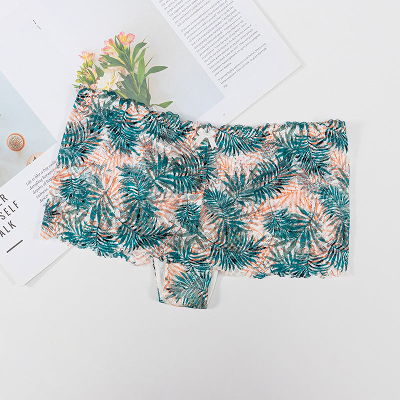 Plant-friendly printed lace sexy Thong Panty