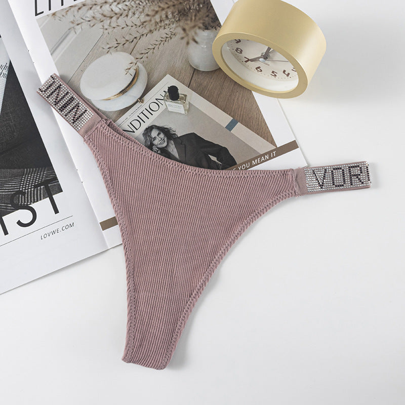 Thong Panty in Mediterranea with Diamond Belt