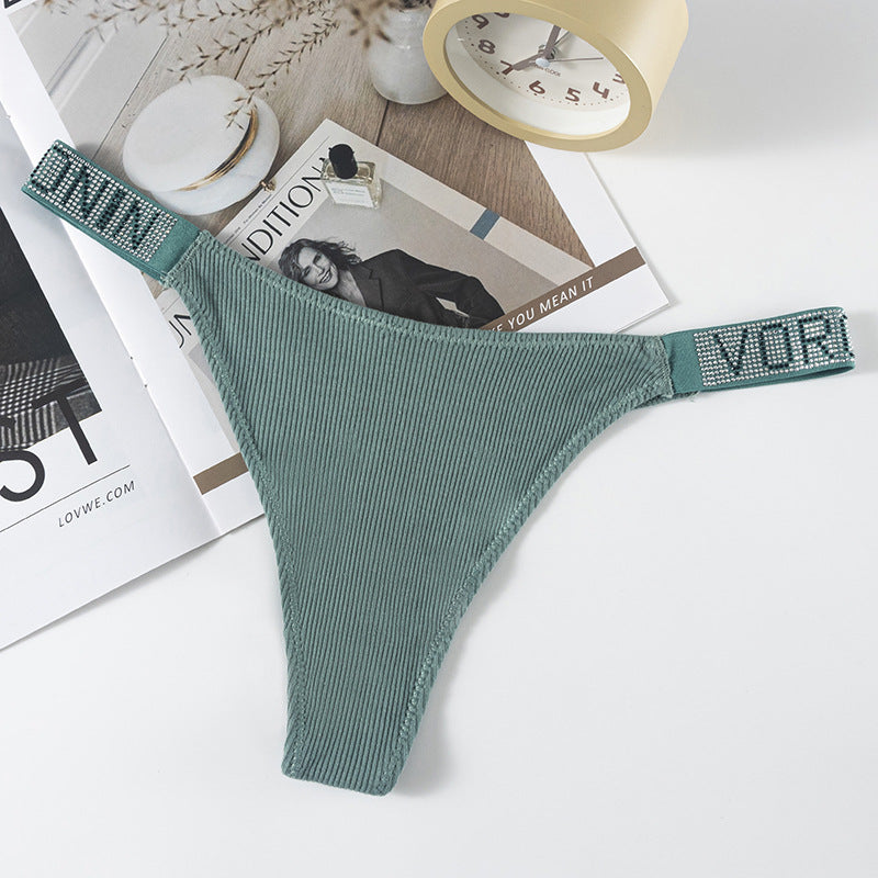 Thong Panty in Mediterranea with Diamond Belt