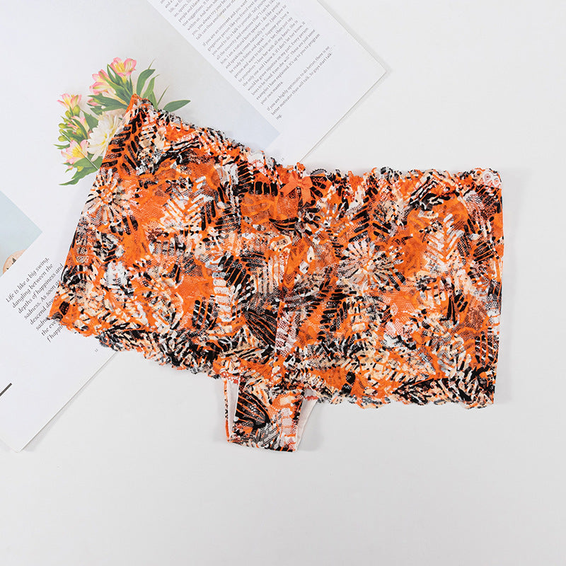 Plant-friendly printed lace sexy Thong Panty