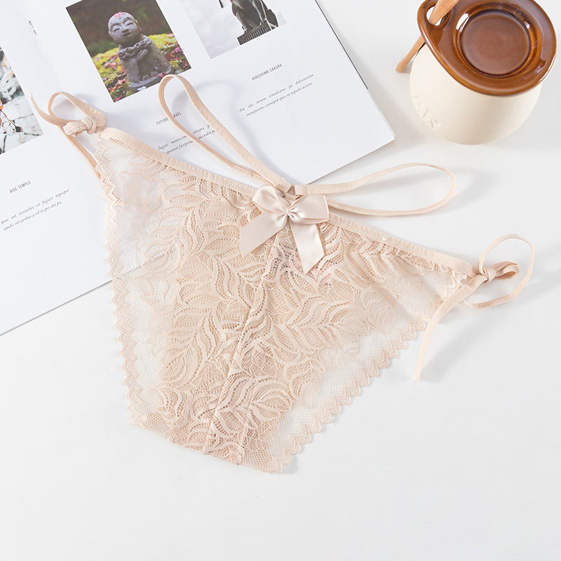 Lightweight lace strap thong hollow low-rise Cheeky Panty