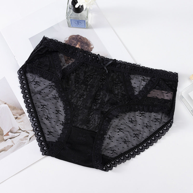 Lace Low Waist Romantic Mesh Bikini Panty