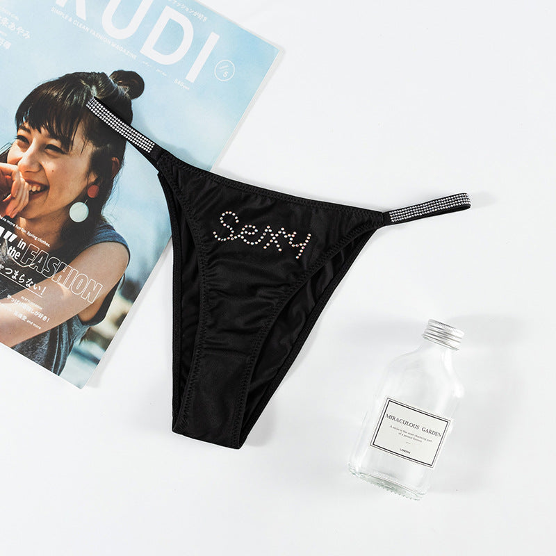 Sexy Thong in Diamond Thin Belt Traceless Sexy Low Waist