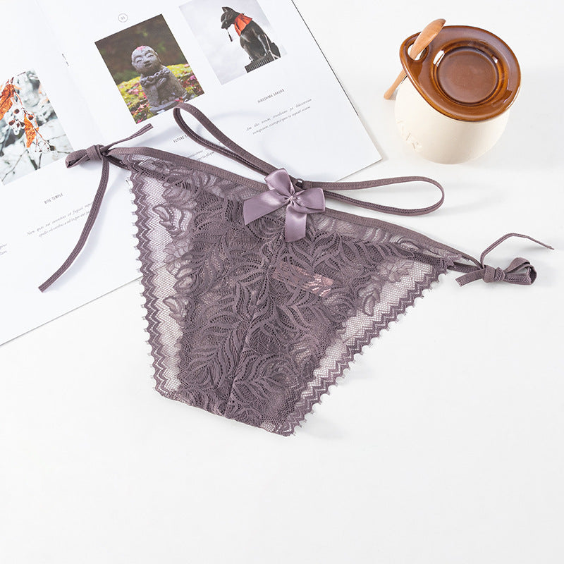 Lightweight lace strap thong hollow low-rise Cheeky Panty
