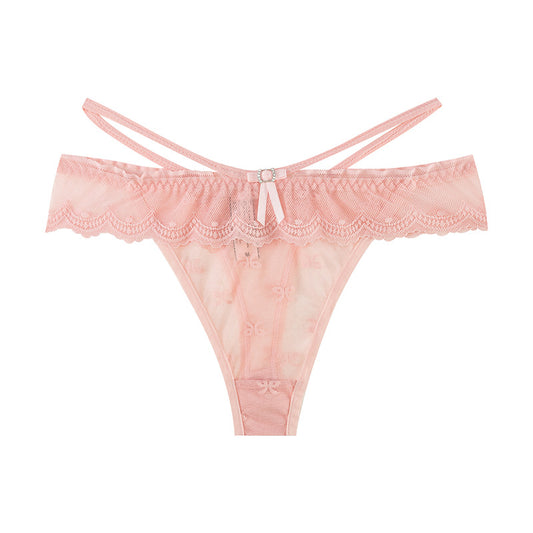 Stretch Lace One-Word Low Waist Sexy Thong Panty