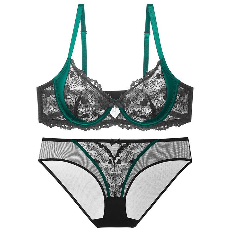 Heart lace underwear set
