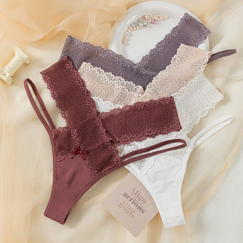 Sexy Thong Panty in cross lace low waist