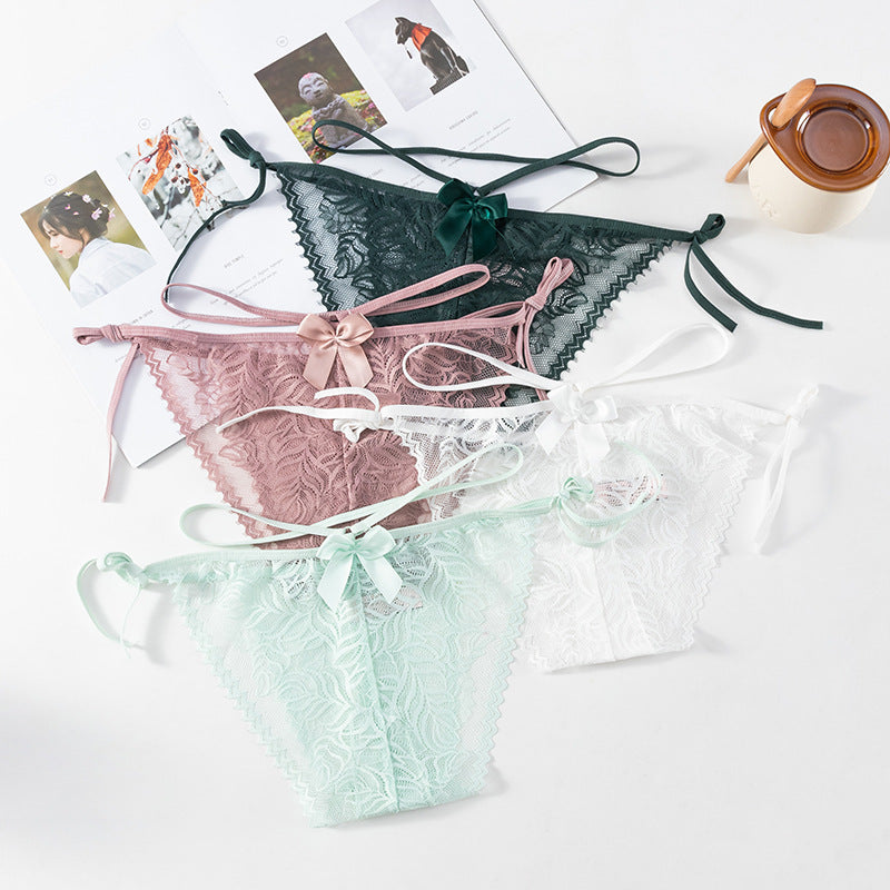 Lightweight lace strap thong hollow low-rise Cheeky Panty