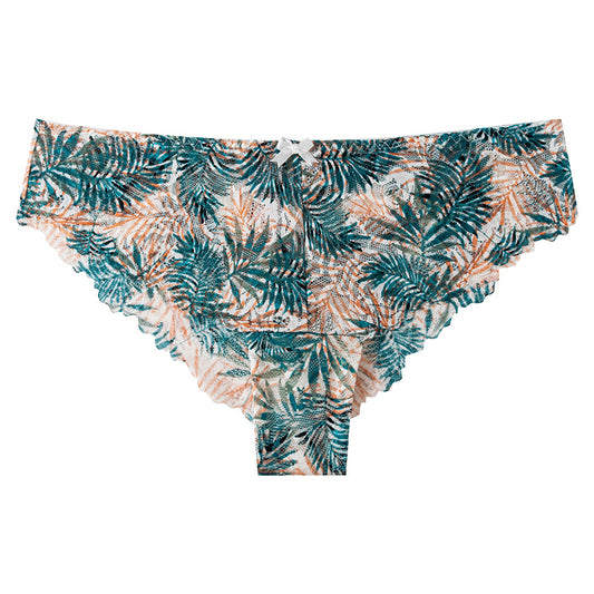 Plant-dyed eco-friendly printed lace Cheeky Panty