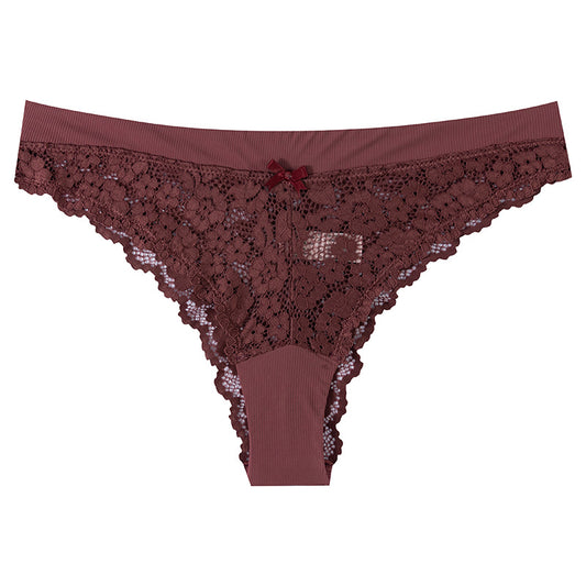 Thong Panty in unibody hollow lace