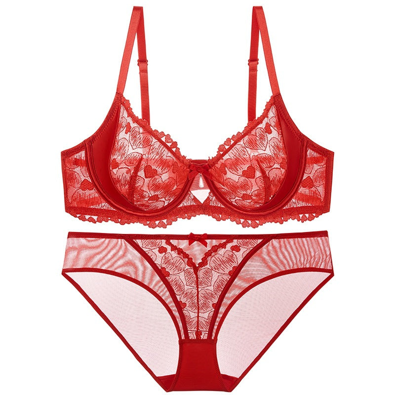 Heart lace underwear set
