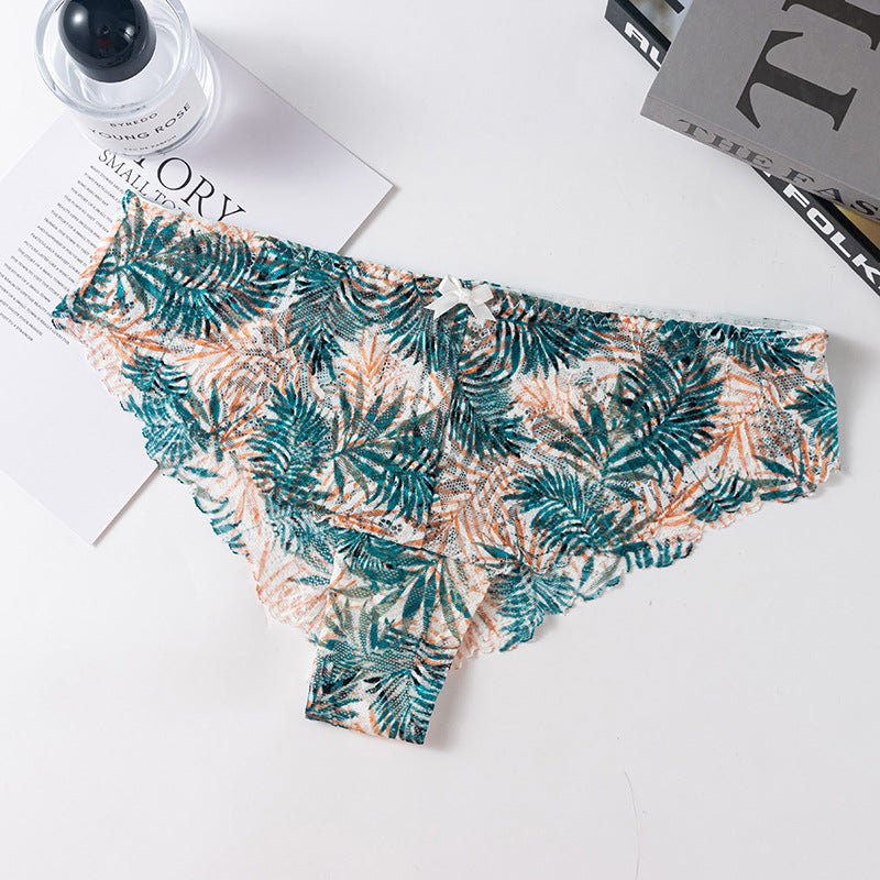 Plant-dyed eco-friendly printed lace Cheeky Panty