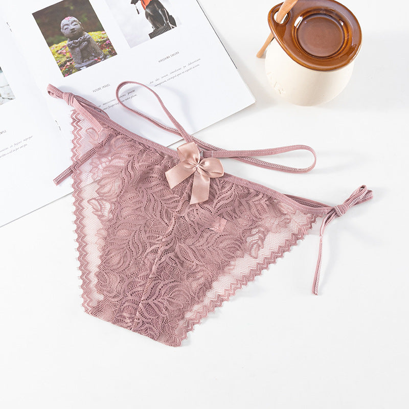 Lightweight lace strap thong hollow low-rise Cheeky Panty