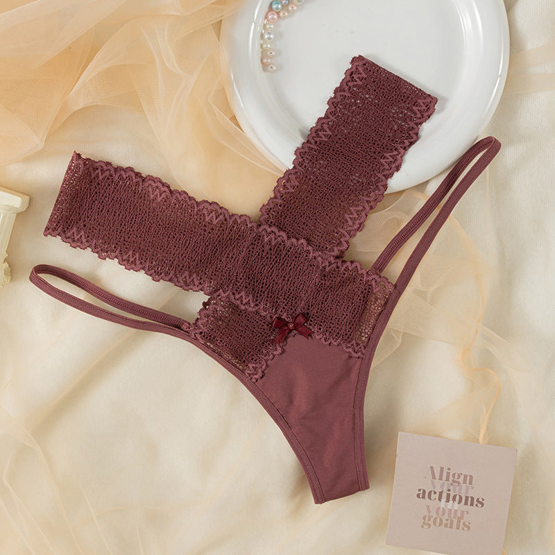 Sexy Thong Panty in cross lace low waist