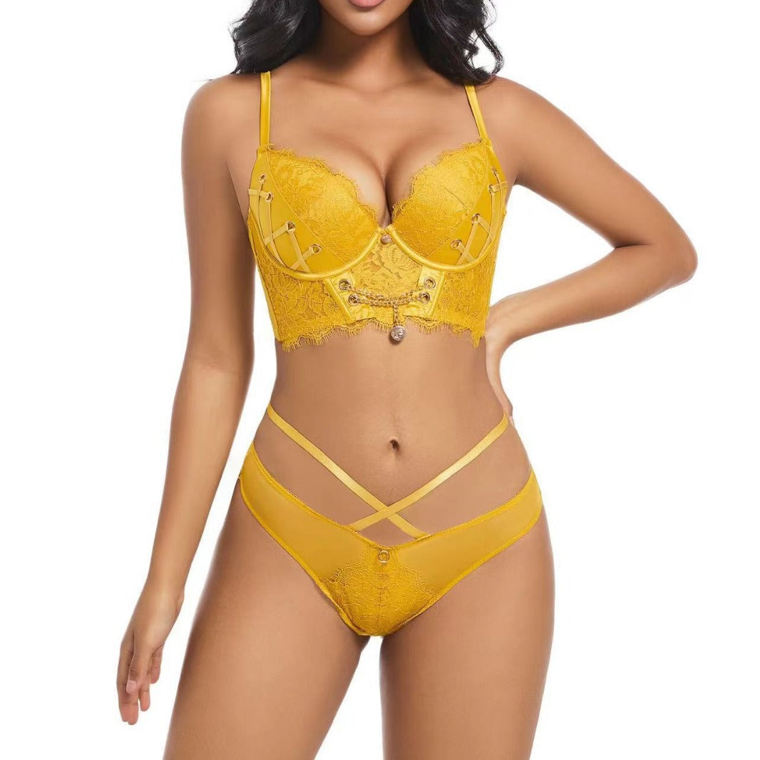 Heavy industry mold cup circumference large size gathering bra set