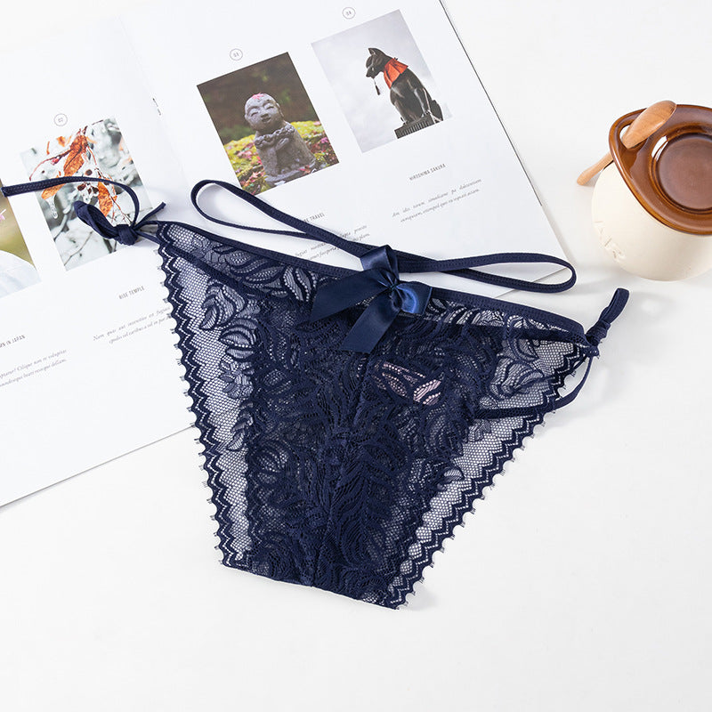Lightweight lace strap thong hollow low-rise Cheeky Panty