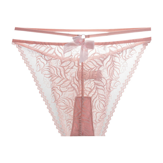 Lightweight lace strap thong hollow low-rise Cheeky Panty