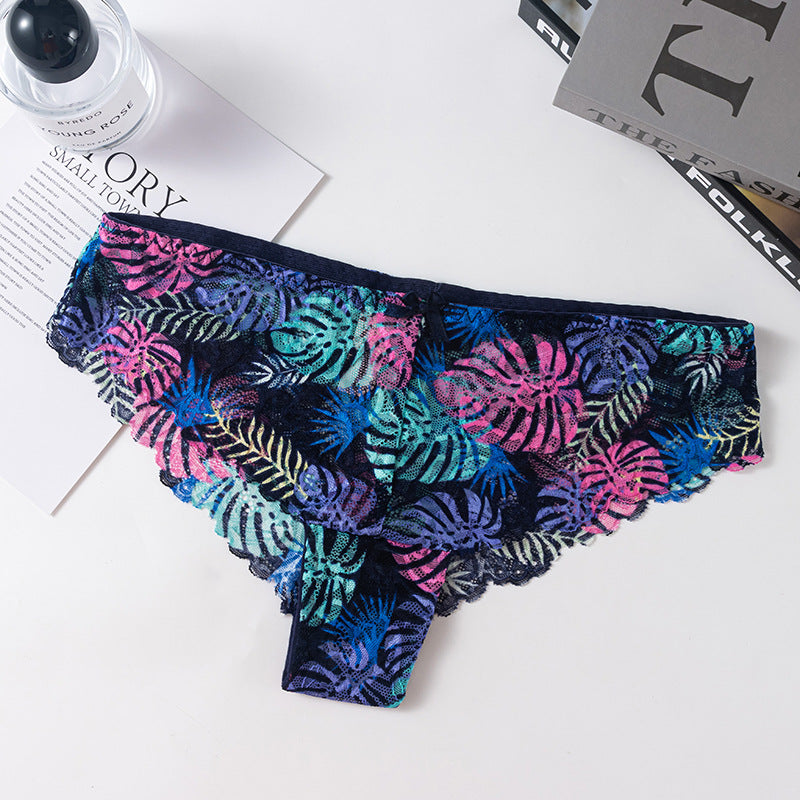 Plant-dyed eco-friendly printed lace Cheeky Panty