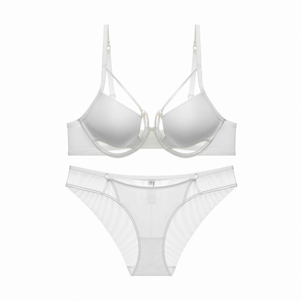 Hollow sexy glossy underwear straps gather bra set