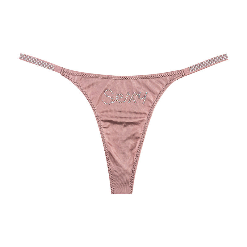 Sexy Thong in Diamond Thin Belt