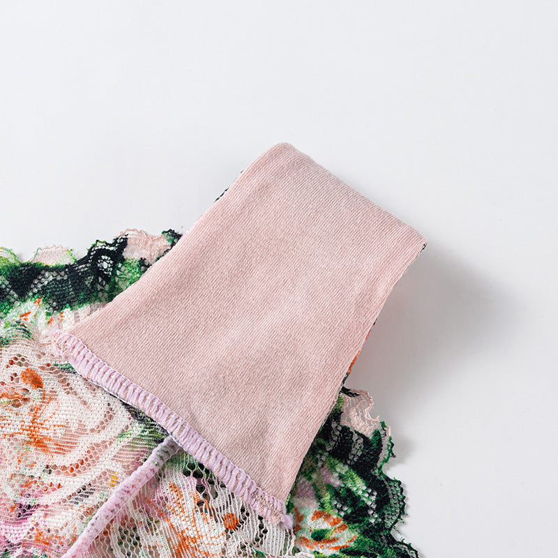 Plant-dyed eco-friendly printed lace Cheeky Panty